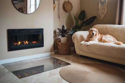 Rechteckige Glasplatte für Kaminofen Rohstrukturmuster