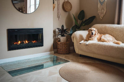 Rechteckige Funkenschutzplatte Glas Rustikale Dielen im Naturstil
