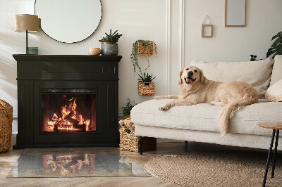 Rechteckige Glasplatte für Kaminofen Abstraktes Muster mit unterschiedlichen Texturen