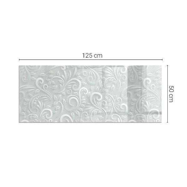 Rechteckige Glasplatte für Kaminofen Stilvolles Pflanzenmotiv