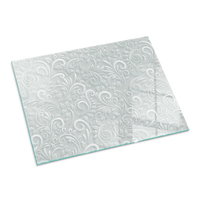 Rechteckige Glasplatte für Kaminofen Stilvolles Pflanzenmotiv