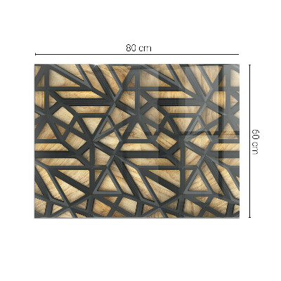 Rechteckige Funkenschutzplatte Glas Moderne Formen mit Holzakzenten