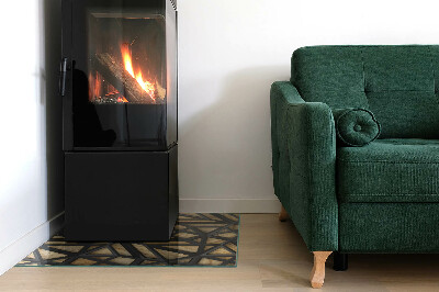 Rechteckige Funkenschutzplatte Glas Moderne Formen mit Holzakzenten