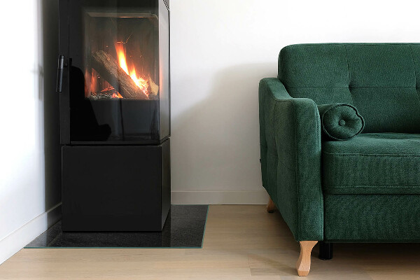 Rechteckige Funkenschutzplatte Glas Steinstrukturmuster