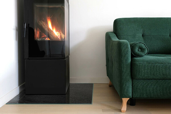 Rechteckige Funkenschutzplatte Glas Steinstrukturmuster