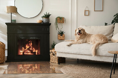 Rechteckige Glasbodenplatte für Ofen Rostmuster im Hintergrund