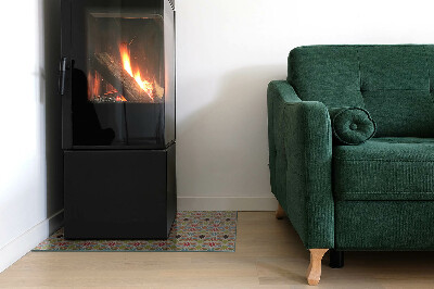 Rechteckige Glasplatte für Kaminofen Polygonale Muster im Web