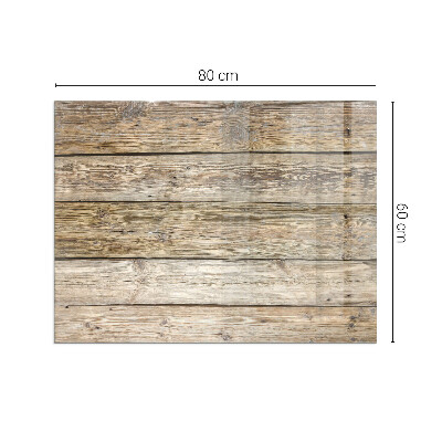 Rechteckige Funkenschutzplatte Glas Holzmaserung im natürlichen Stil