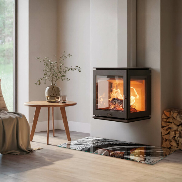 Rechteckige Glasbodenplatte für Ofen Abstrakte wellenförmige und lineare Muster