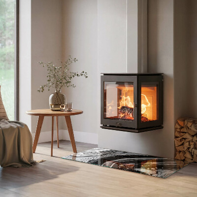 Rechteckige Glasbodenplatte für Ofen Abstrakte wellenförmige und lineare Muster