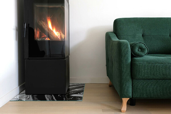 Rechteckige Glasbodenplatte für Ofen Abstrakte wellenförmige und lineare Muster