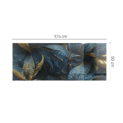 Rechteckige Glasplatte für Kaminofen Stilvolle Blätter in der Struktur