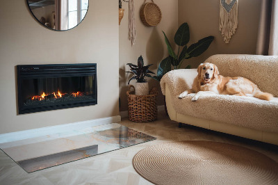 Rechteckige Glasbodenplatte für Ofen Fließendes abstraktes Motiv