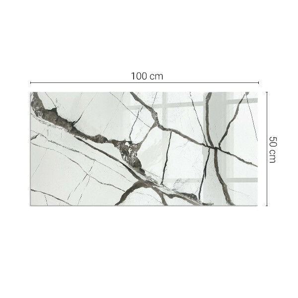 Rechteckige Funkenschutzplatte Glas Marmoradern in elegantem Stil