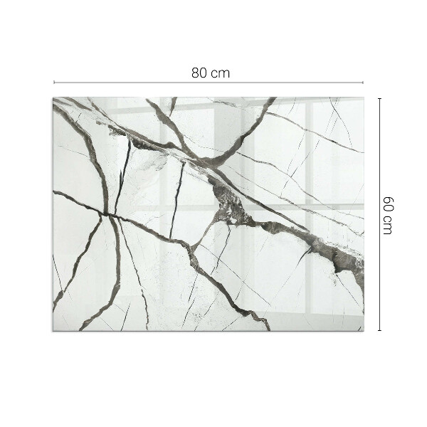Rechteckige Funkenschutzplatte Glas Marmoradern in elegantem Stil