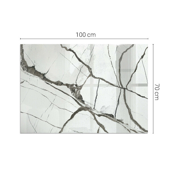 Rechteckige Funkenschutzplatte Glas Marmoradern in elegantem Stil