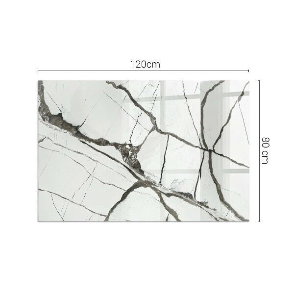Rechteckige Funkenschutzplatte Glas Marmoradern in elegantem Stil