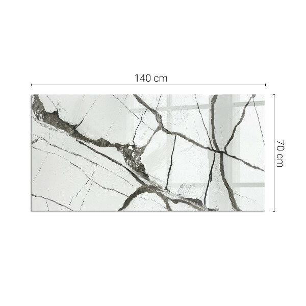 Rechteckige Funkenschutzplatte Glas Marmoradern in elegantem Stil