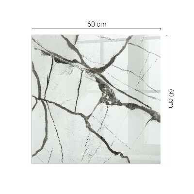 Rechteckige Funkenschutzplatte Glas Marmoradern in elegantem Stil