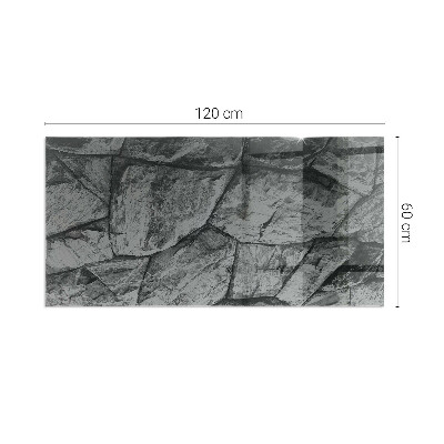 Rechteckige Glasplatte für Kaminofen Steinoptik in natürlicher Ausführung