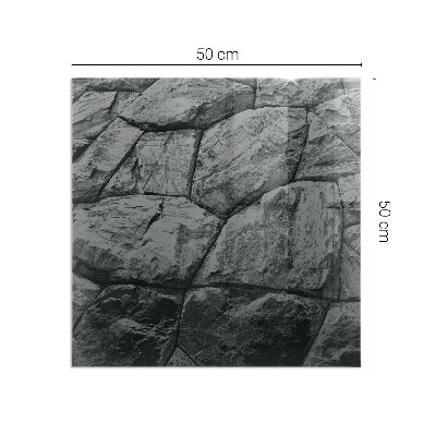 Rechteckige Glasplatte für Kaminofen Steinoptik in natürlicher Ausführung