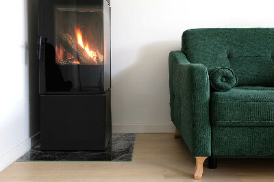 Rechteckige Glasplatte für Kaminofen Steinoptik in natürlicher Ausführung