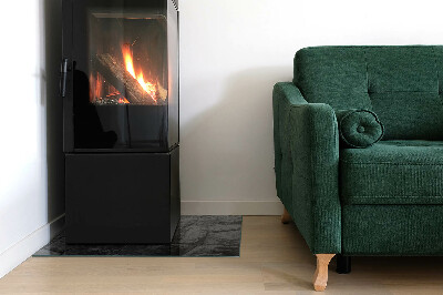 Rechteckige Glasplatte für Kaminofen Steinoptik in natürlicher Ausführung