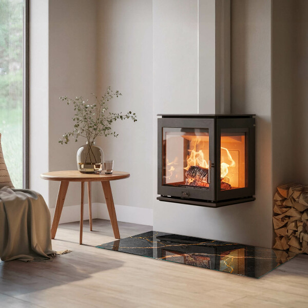 Rechteckige Glasbodenplatte für Ofen Marmoroptik mit feiner Maserung