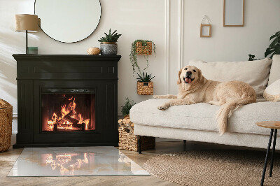 Rechteckige Funkenschutzplatte Glas organisches Steinmotiv