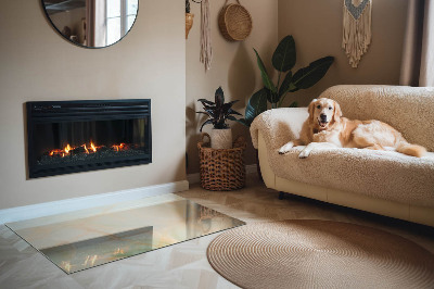 Rechteckige Glasplatte für Kaminofen Abstraktes Marmormotiv