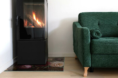 Rechteckige Glasbodenplatte für Ofen Florale Details in voller Blüte