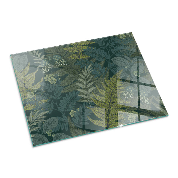 Rechteckige Funkenschutzplatte Glas Pflanzenmuster mit Schmetterlingen