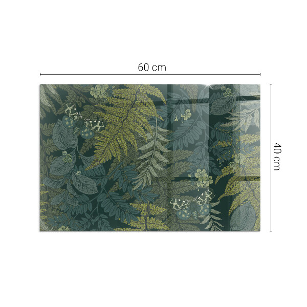 Rechteckige Funkenschutzplatte Glas Pflanzenmuster mit Schmetterlingen