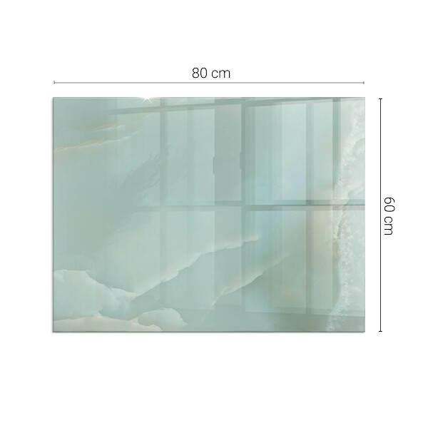 Rechteckige Glasbodenplatte für Ofen Marmormotiv in dezenten Farbtönen