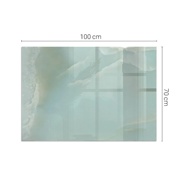 Rechteckige Glasbodenplatte für Ofen Marmormotiv in dezenten Farbtönen