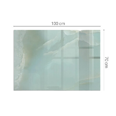 Rechteckige Glasbodenplatte für Ofen Marmormotiv in dezenten Farbtönen