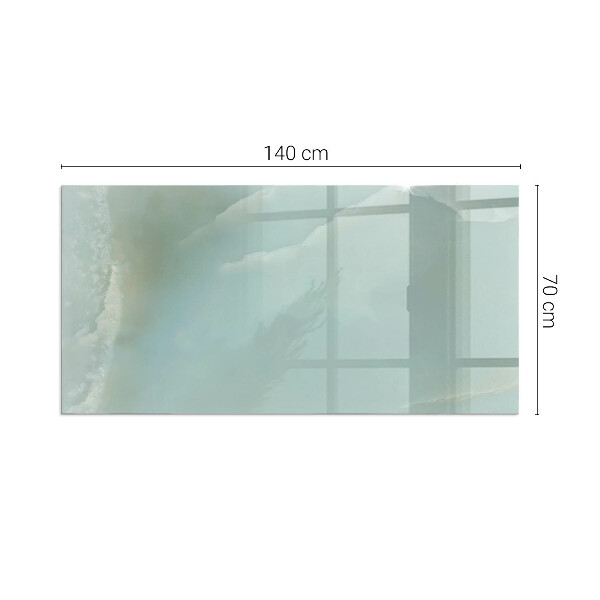 Rechteckige Glasbodenplatte für Ofen Marmormotiv in dezenten Farbtönen