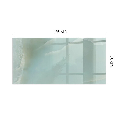 Rechteckige Glasbodenplatte für Ofen Marmormotiv in dezenten Farbtönen