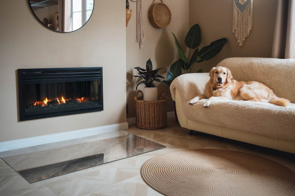 Rechteckige Glasbodenplatte für Ofen Stein-inspiriertes Muster