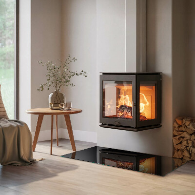 Rechteckige Glasbodenplatte für Ofen Farbe: Schwarz