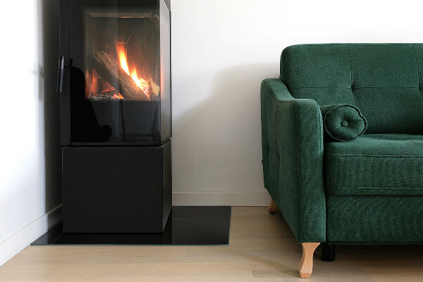 Rechteckige Glasbodenplatte für Ofen Farbe: Schwarz