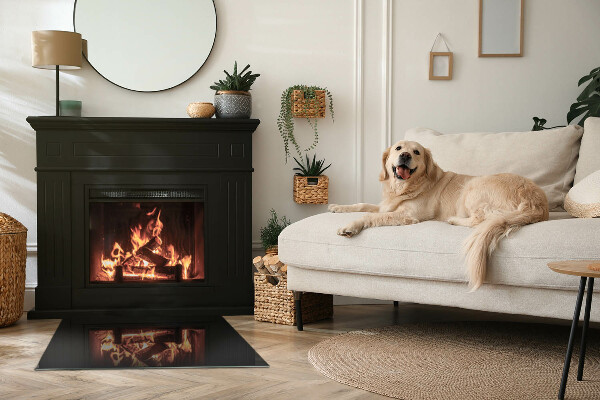 Rechteckige Glasbodenplatte für Ofen Farbe: Schwarz