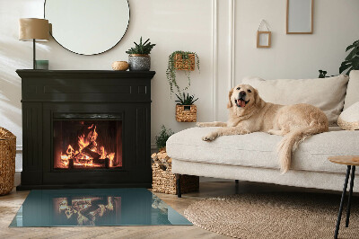 Rechteckige Funkenschutzplatte Glas Meeresfarbe