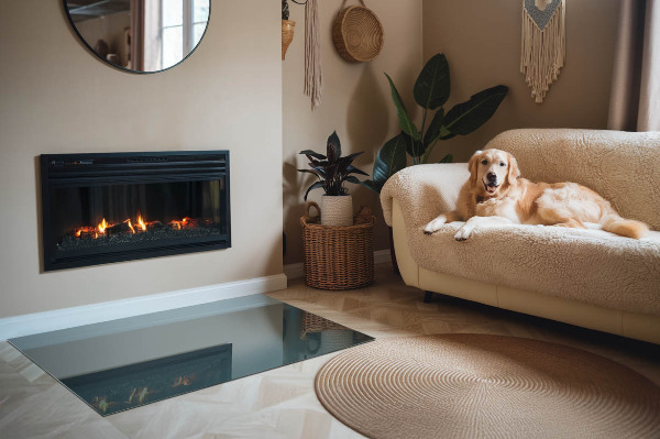 Rechteckige Funkenschutzplatte Glas Meeresfarbe