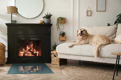 Rechteckige Funkenschutzplatte Glas Meeresfarbe