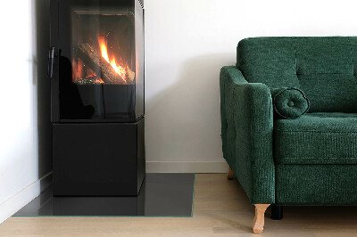 Rechteckige Glasplatte für Kaminofen Farbe: Graubraun