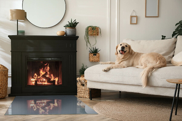 Rechteckige Funkenschutzplatte Glas Farbe: Dunkelblau