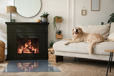 Rechteckige Funkenschutzplatte Glas Farbe: Dunkelblau