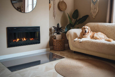 Rechteckige Funkenschutzplatte Glas Farbe: Dunkelblau