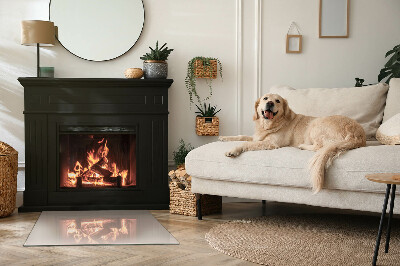 Rechteckige Glasplatte für Kaminofen Farbe Hellbraun